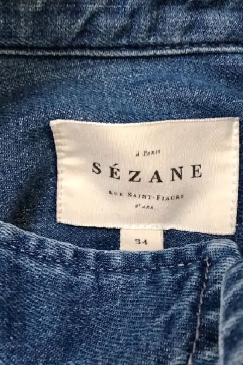 Chemise Sézane Bleu en Coton