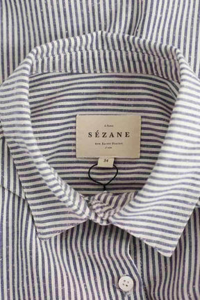 Chemise Sézane Bleu en Coton