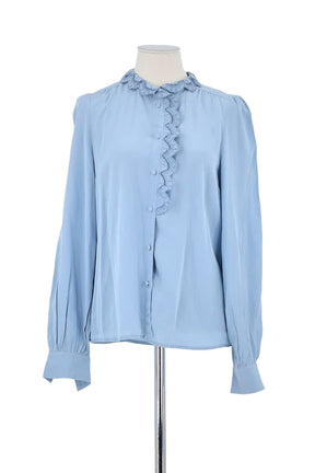 Chemise Sézane Bleu en Soie, taille S - Seconde Main