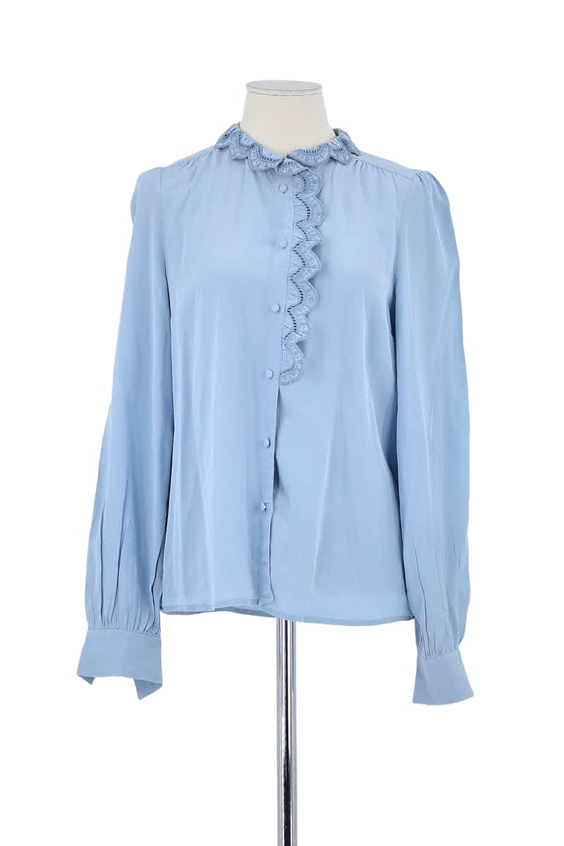 Chemise Sézane Bleu en Soie, taille S - Seconde Main