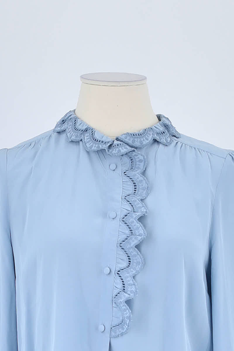 Chemise Sézane Bleu en Soie