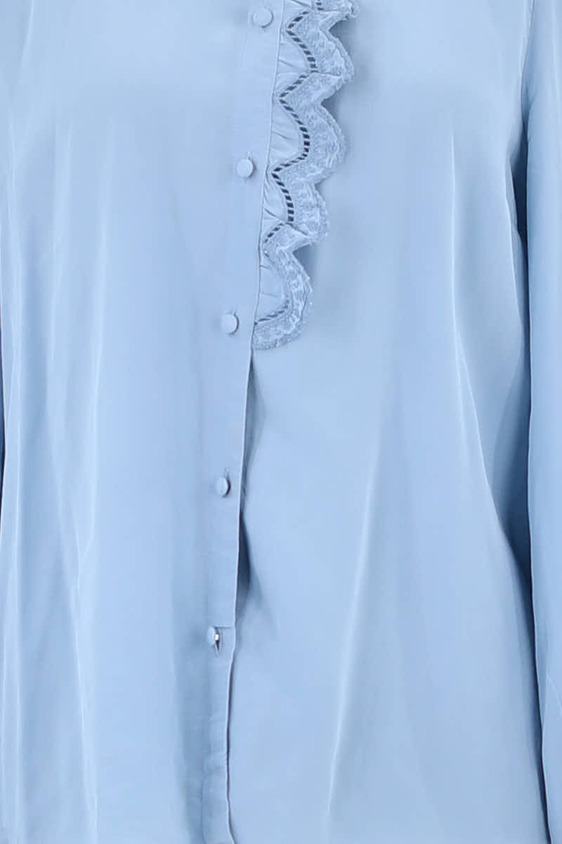Chemise Sézane Bleu en Soie