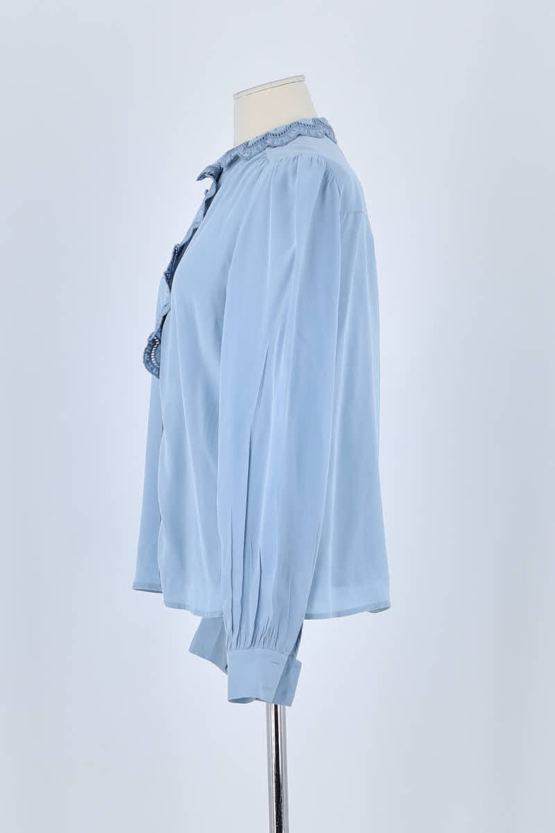 Chemise Sézane Bleu en Soie