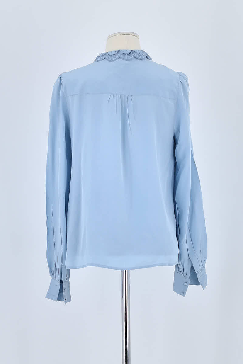 Chemise Sézane Bleu en Soie