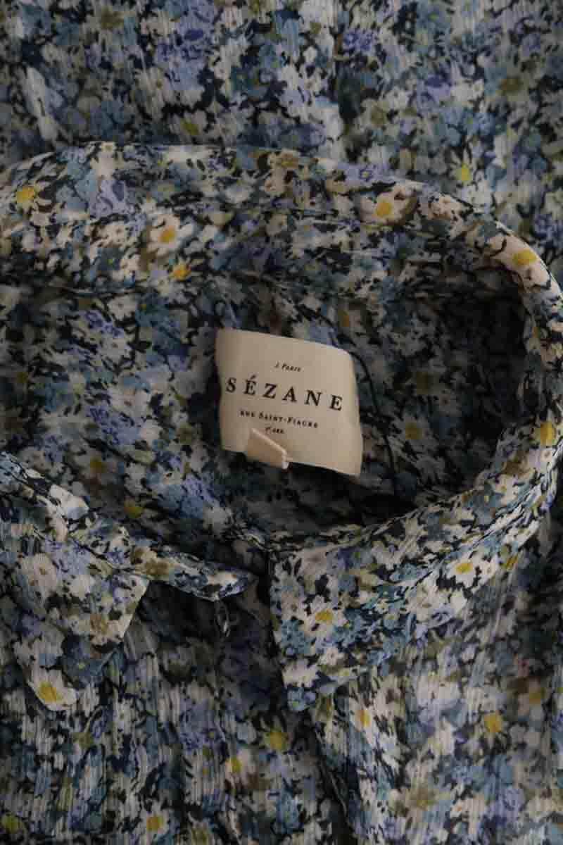 Chemise Sézane Bleu en Viscose