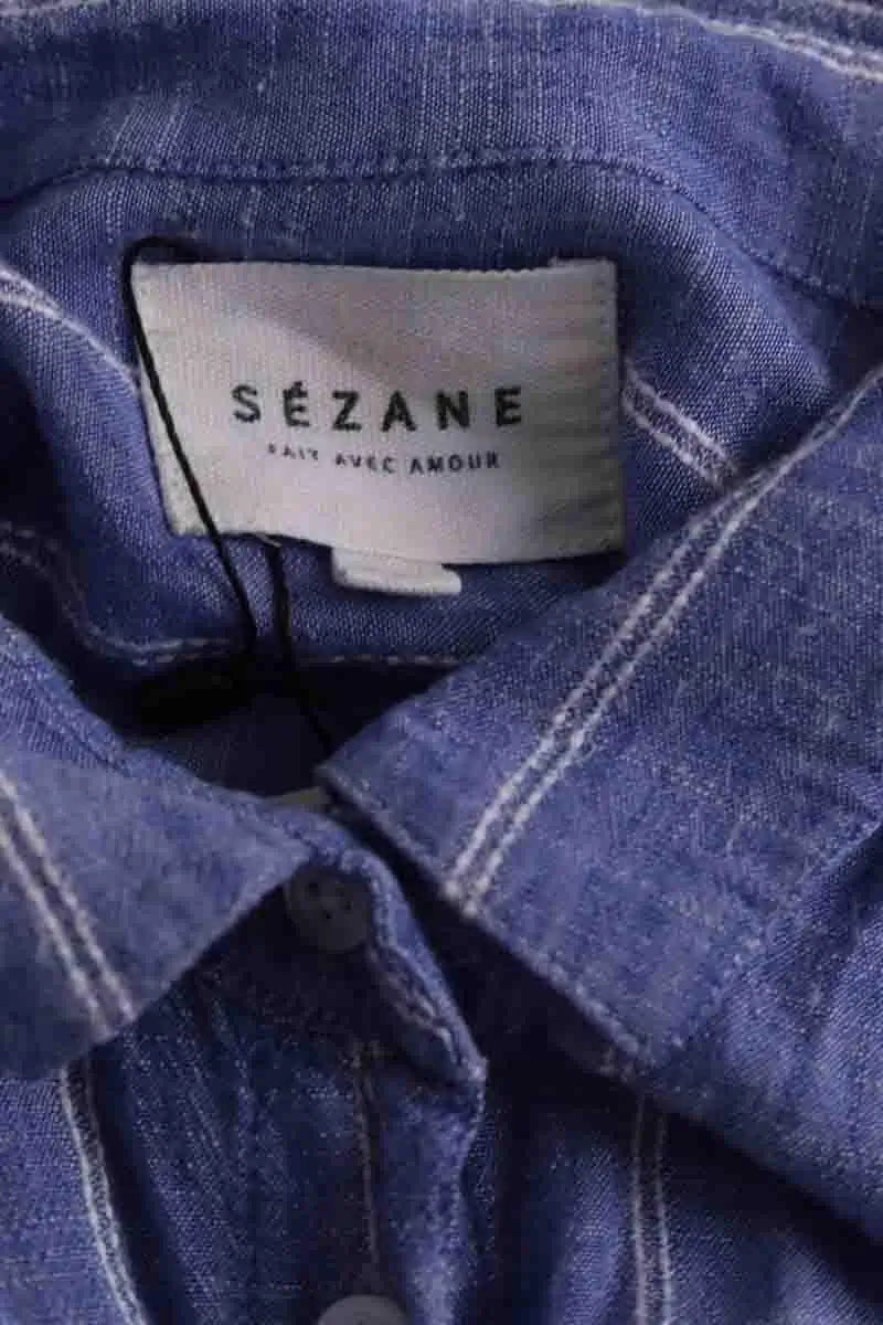 Chemise Sézane Bleu en Viscose