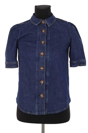 Chemise Sézane Kendall denim Bleu en Coton, taille XS - Seconde Main