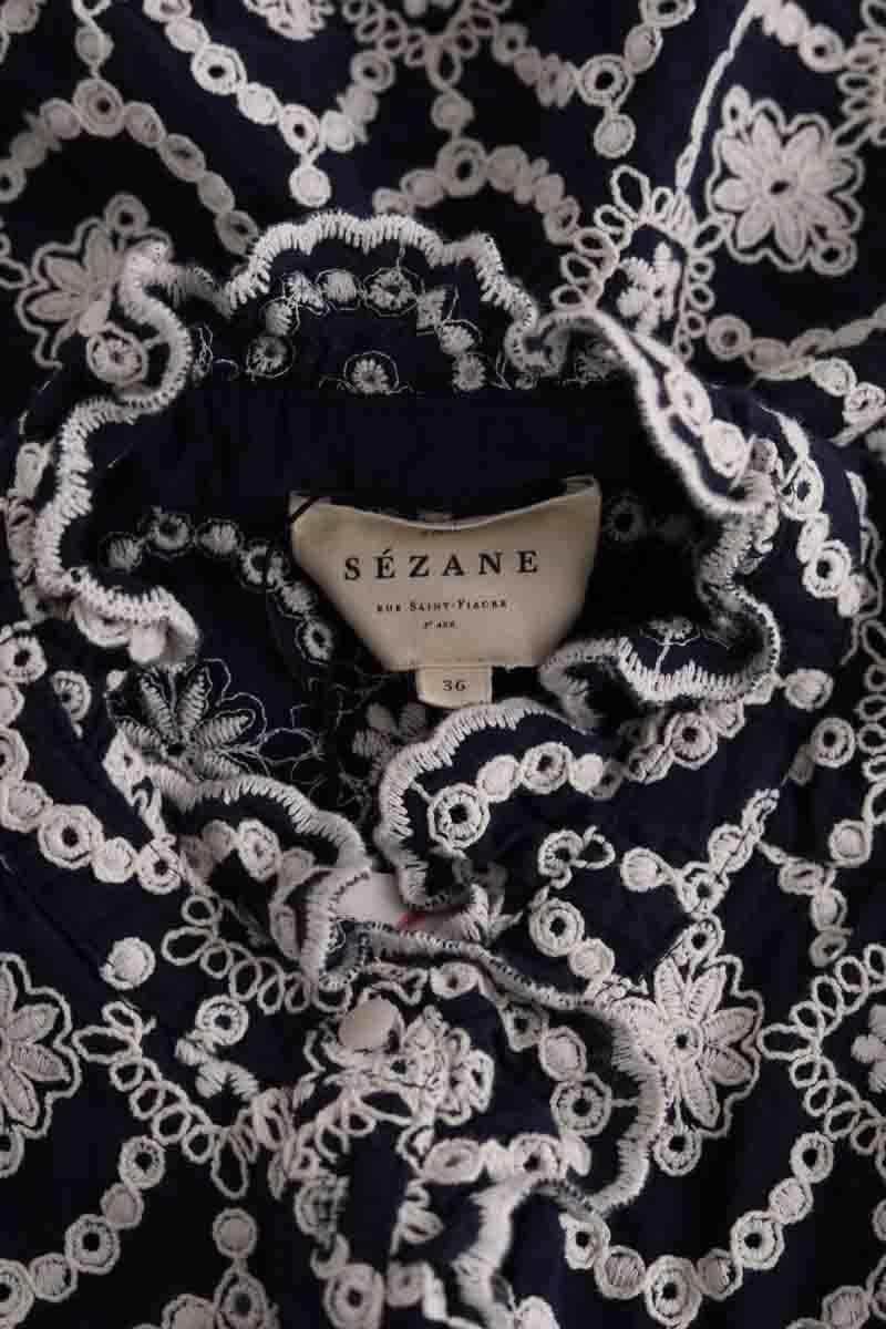 Chemise Sézane Marine en Coton