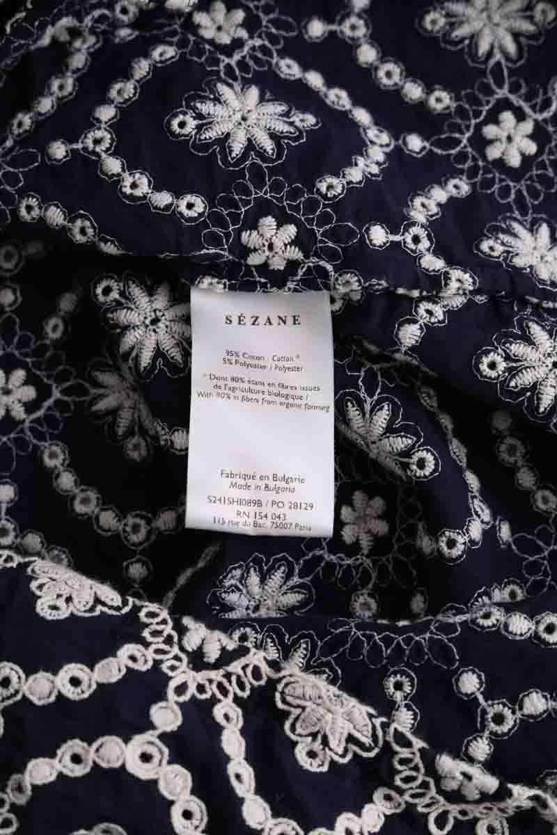 Chemise Sézane Marine en Coton