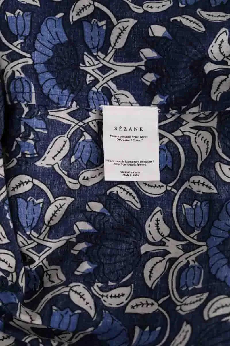 Chemise Sézane Marine en Coton