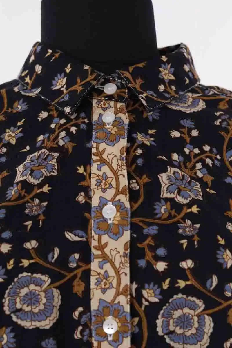 Chemise Sézane Marine en Coton