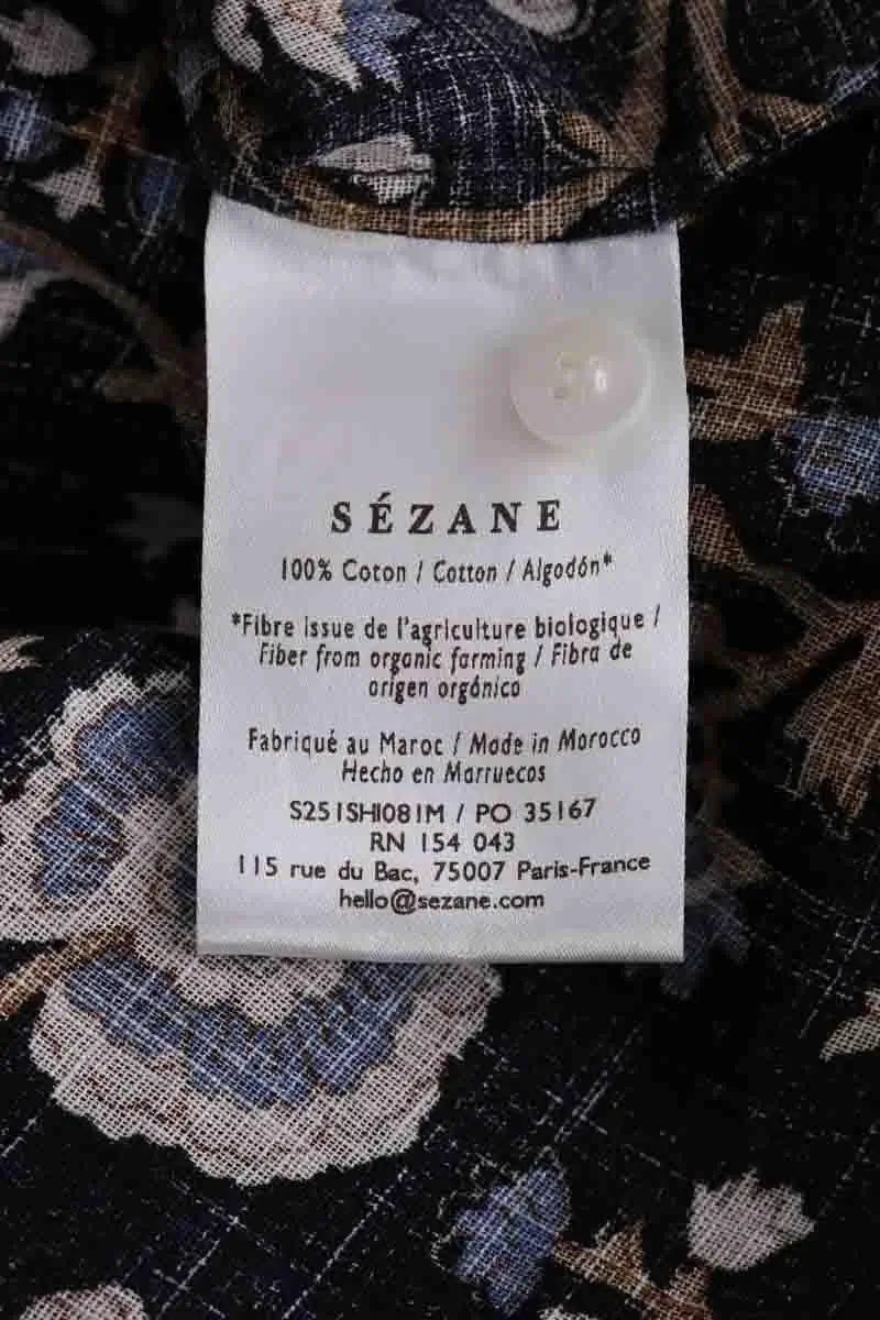 Chemise Sézane Marine en Coton