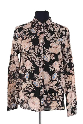 Chemise Sézane Noir en Coton, taille XS - Seconde Main