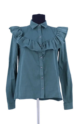 Chemise Sézane Vert en Coton, taille XS - Seconde Main