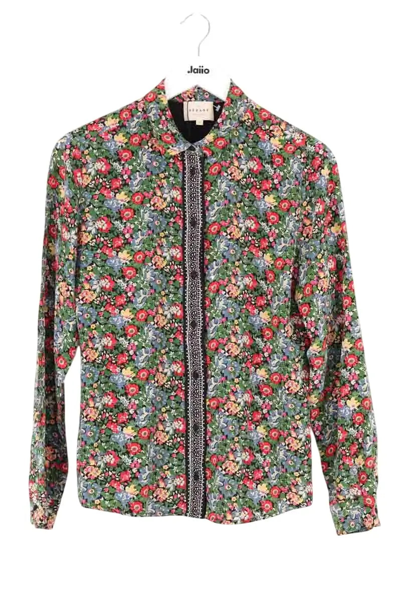 Chemise Sézane Vert en Soie, taille S - Seconde Main