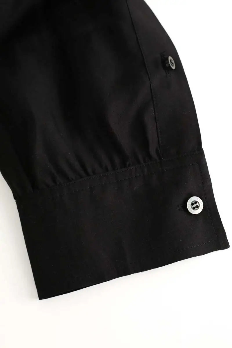 Chemise System Noir en Coton