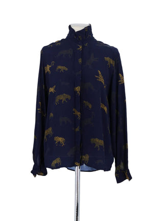 Chemise Tara Jarmon Marine en Viscose, taille XL - Seconde Main