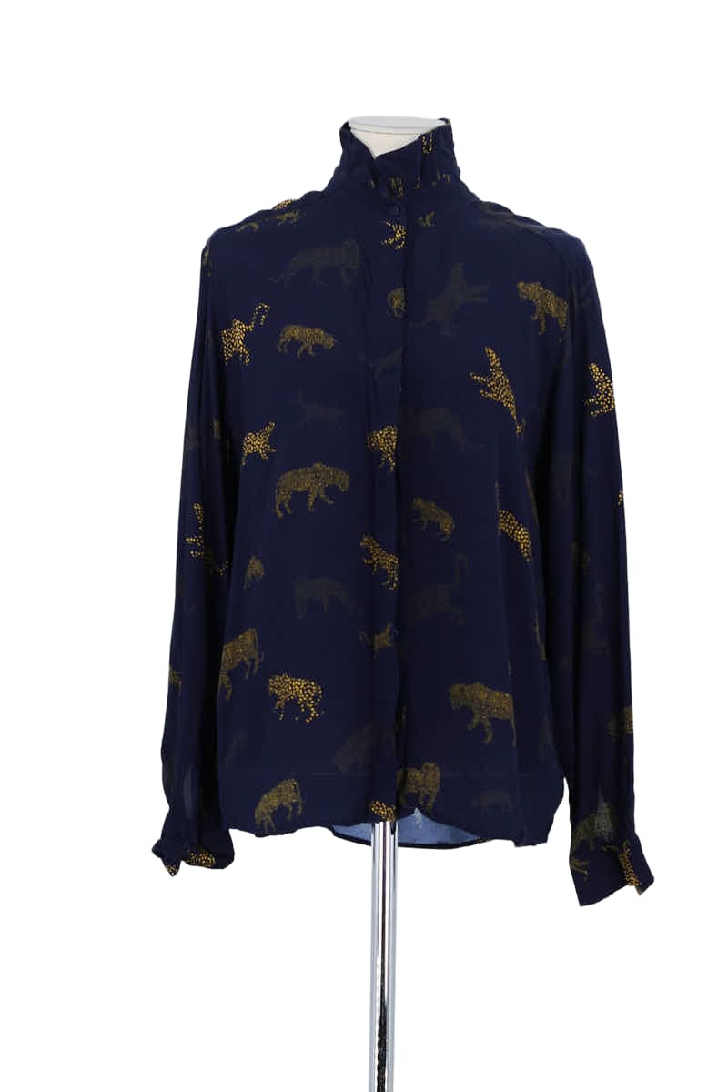 Chemise Tara Jarmon Marine en Viscose, taille XL - Seconde Main
