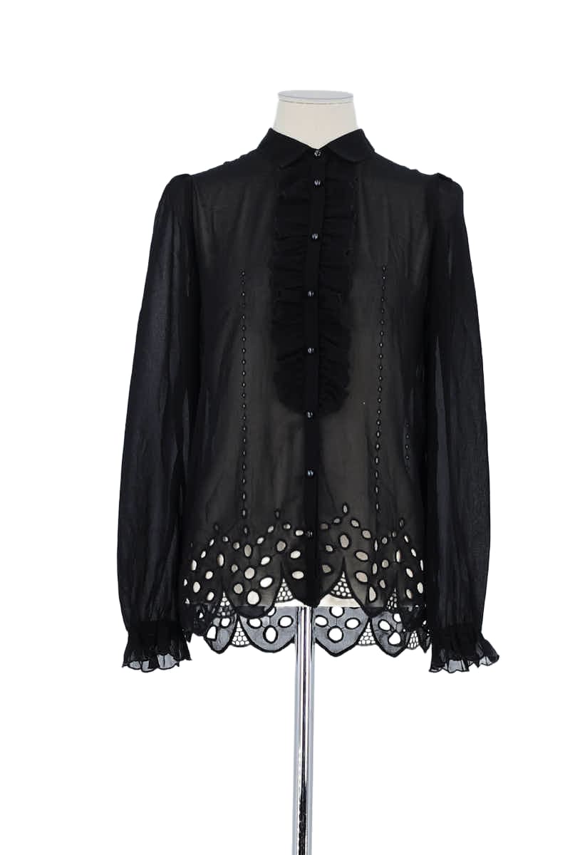 Chemise The Kooples Noir en Viscose, taille XS - Seconde Main