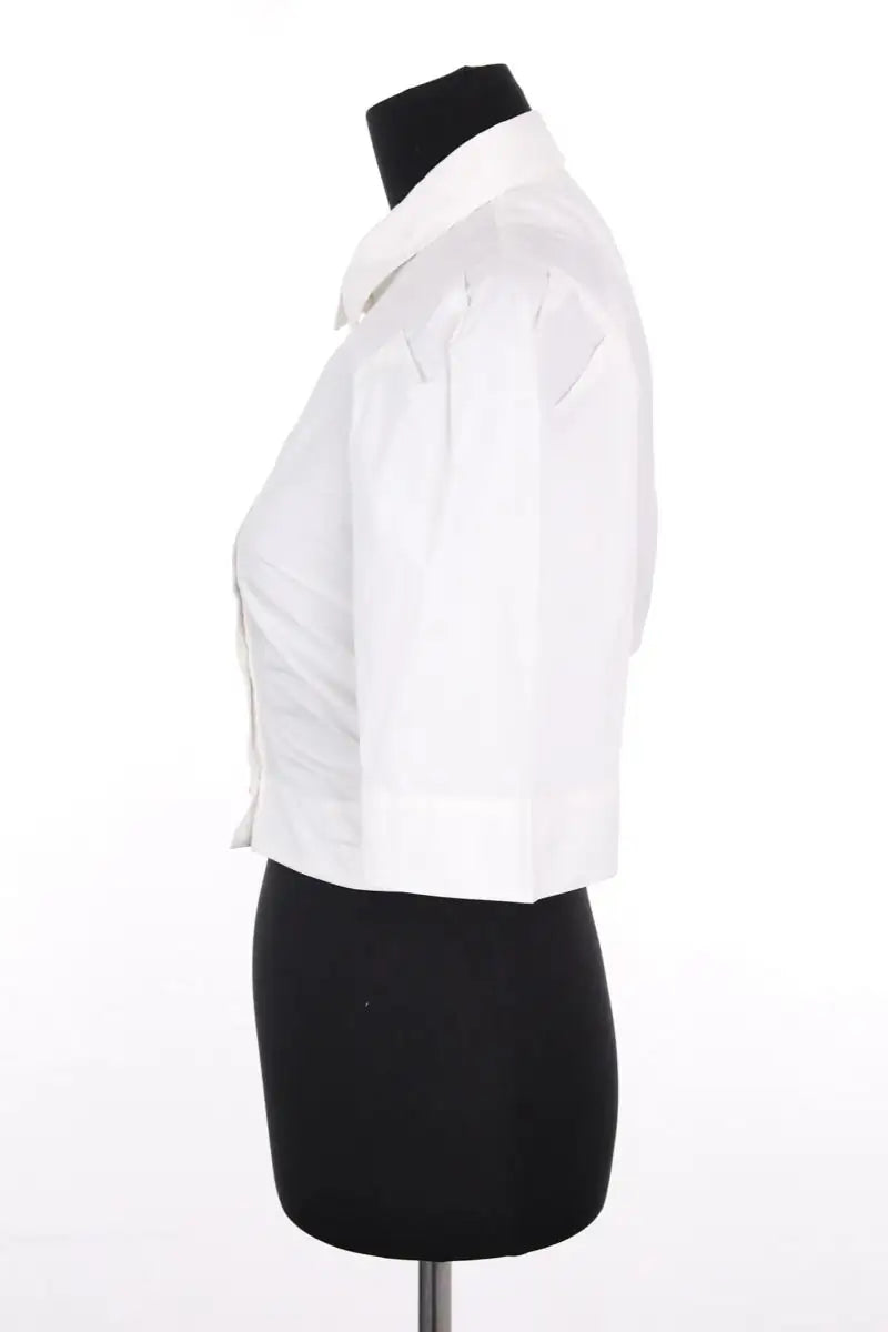 Chemise Tresse Blanc en Coton