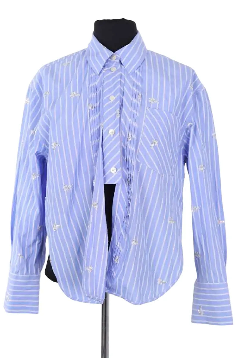 Chemise Tresse Bleu en Coton, taille XS - Seconde Main
