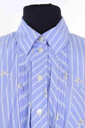 Chemise Tresse Bleu en Coton