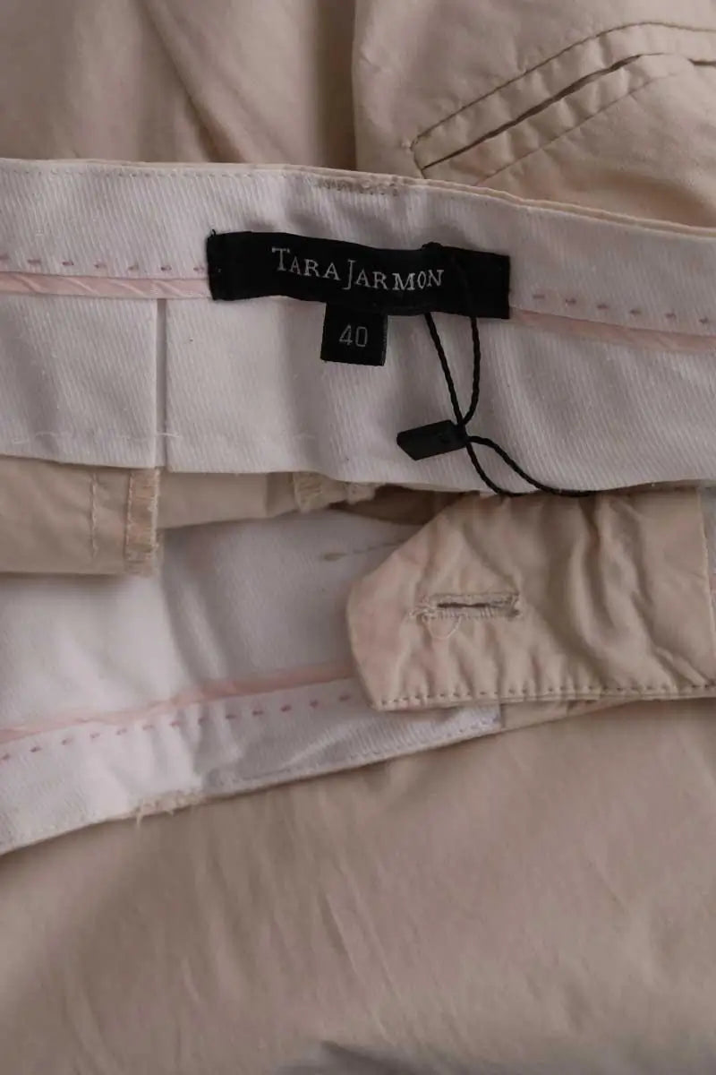 Chino Tara Jarmon Beige en Coton