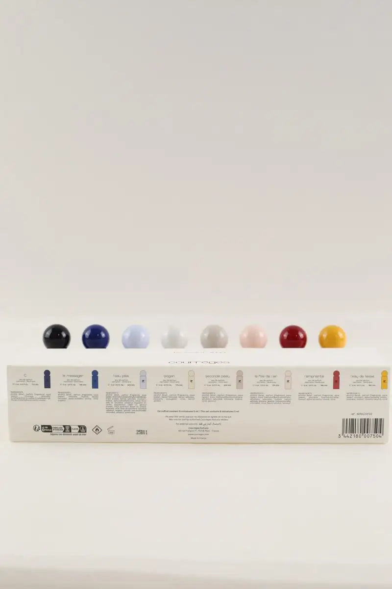 Coffret 8 miniatures parfum Courrèges Le colorama Blanc en 