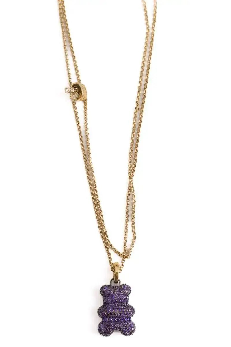 Collier APM Monaco Yummy bear baby Rose en Plaqué or