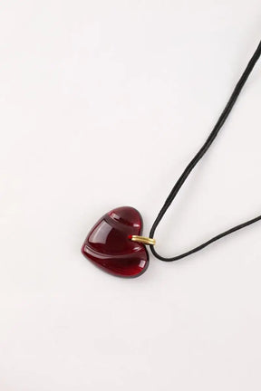 Collier Baccarat Coeur Amor Rouge en Cristal