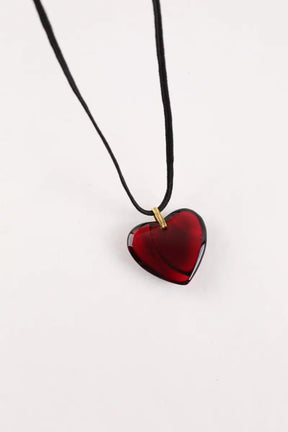 Collier Baccarat Coeur Amor Rouge en Cristal