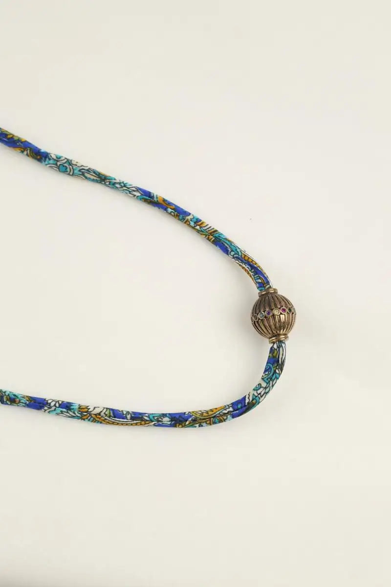 Collier CAROLINE DE BENOIST Bleu en Tissu