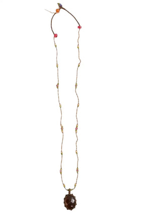 Collier Sharing Tibétain Sharing Corrundum Dark Multicolore en Tissu - Seconde Main
