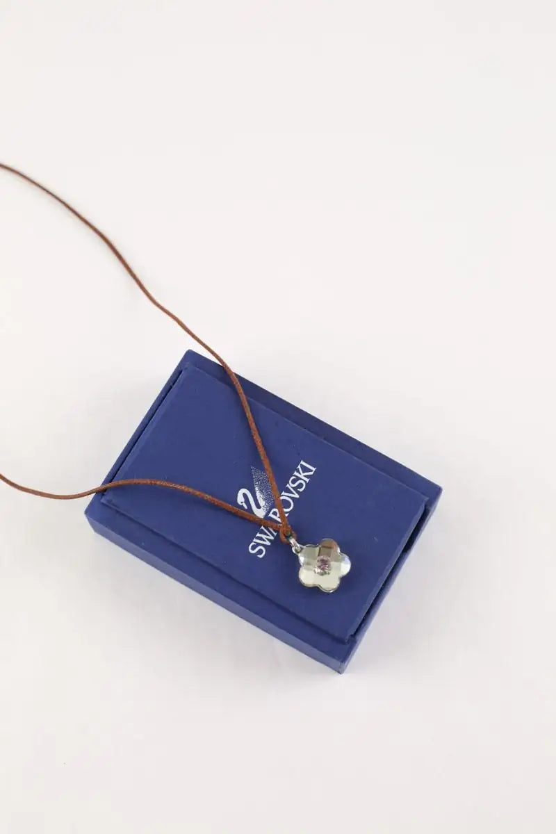 Collier Swarovski Marron en Tissu
