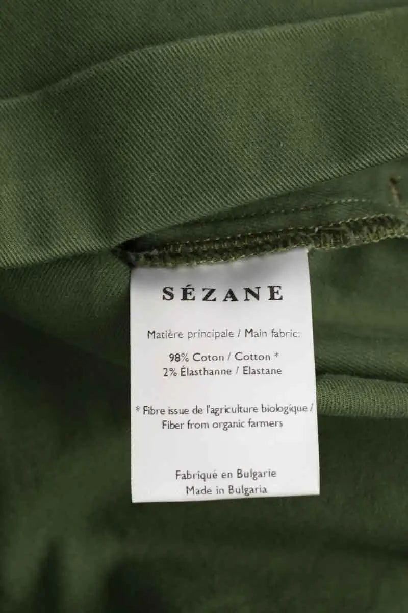Combi-short Sézane Kaki en Coton