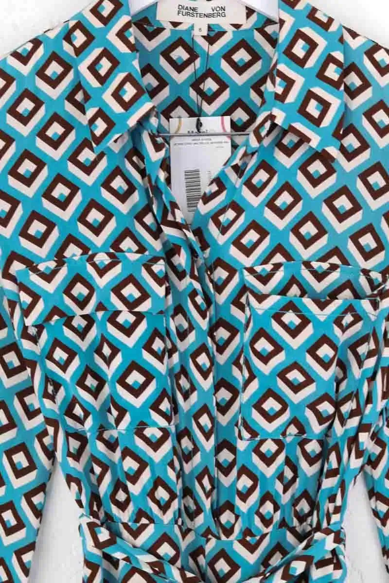 Combinaison Diane Von Furstenberg Bleu en Soie
