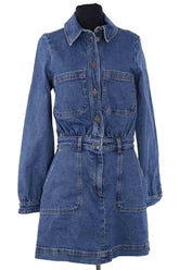 Combinaison jupe Sézane Bleu en Coton, taille S - Seconde Main