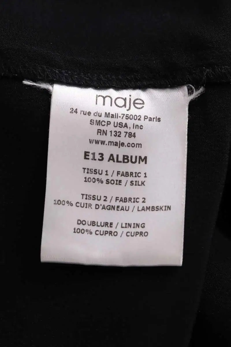 Combinaison Maje Noir en Soie