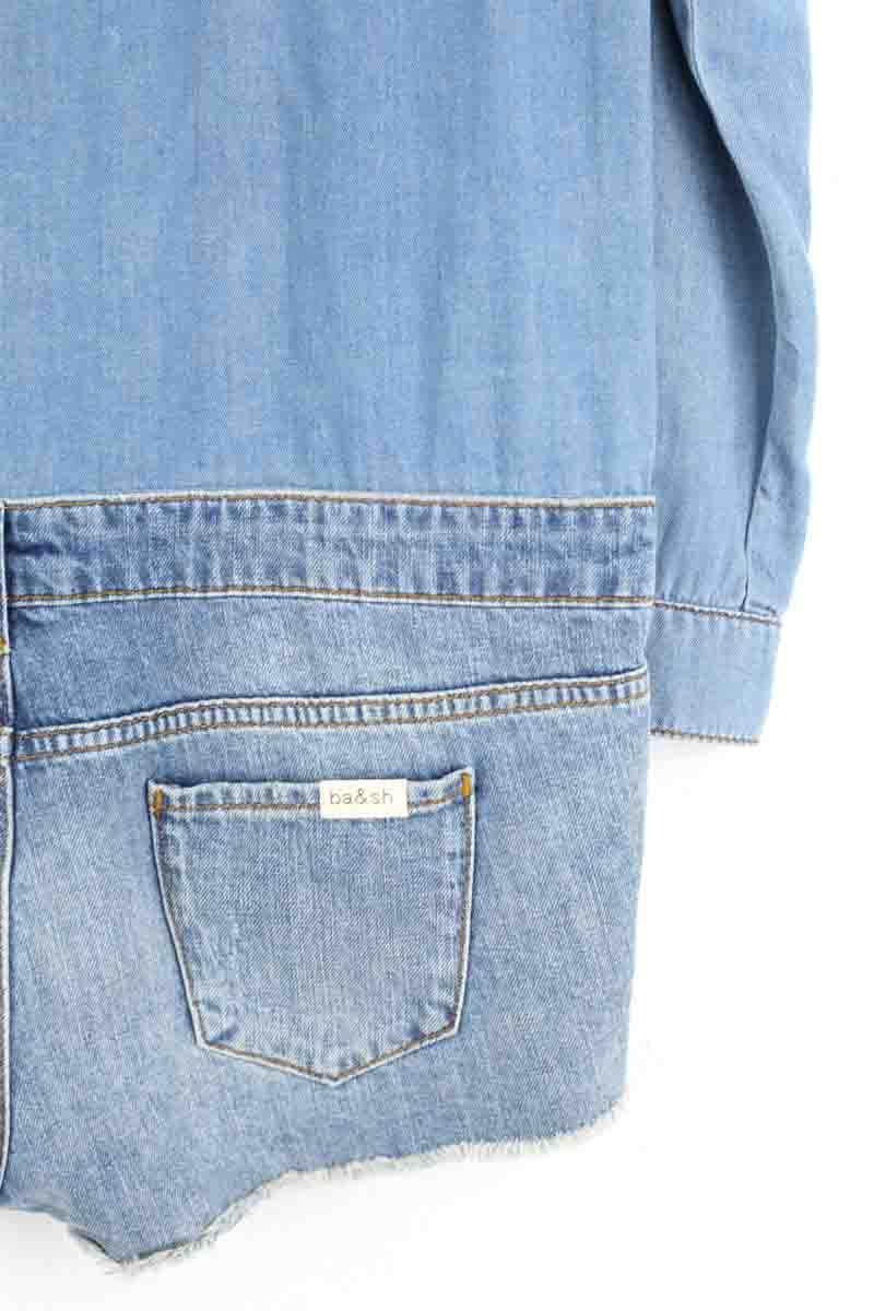 Combishort Ba&Sh Thomas Bleu en Coton