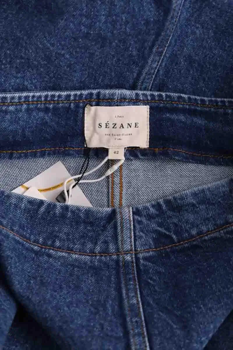 Combishort Sézane Bleu en Coton