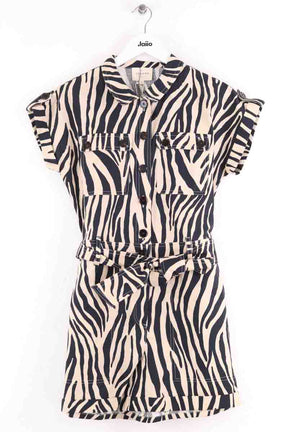 Combishort Sézane Soho zebre Ecru en Lin, taille XS - Seconde Main