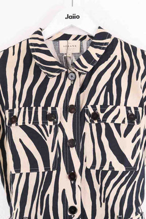 Combishort Sézane Soho zebre Ecru en Lin