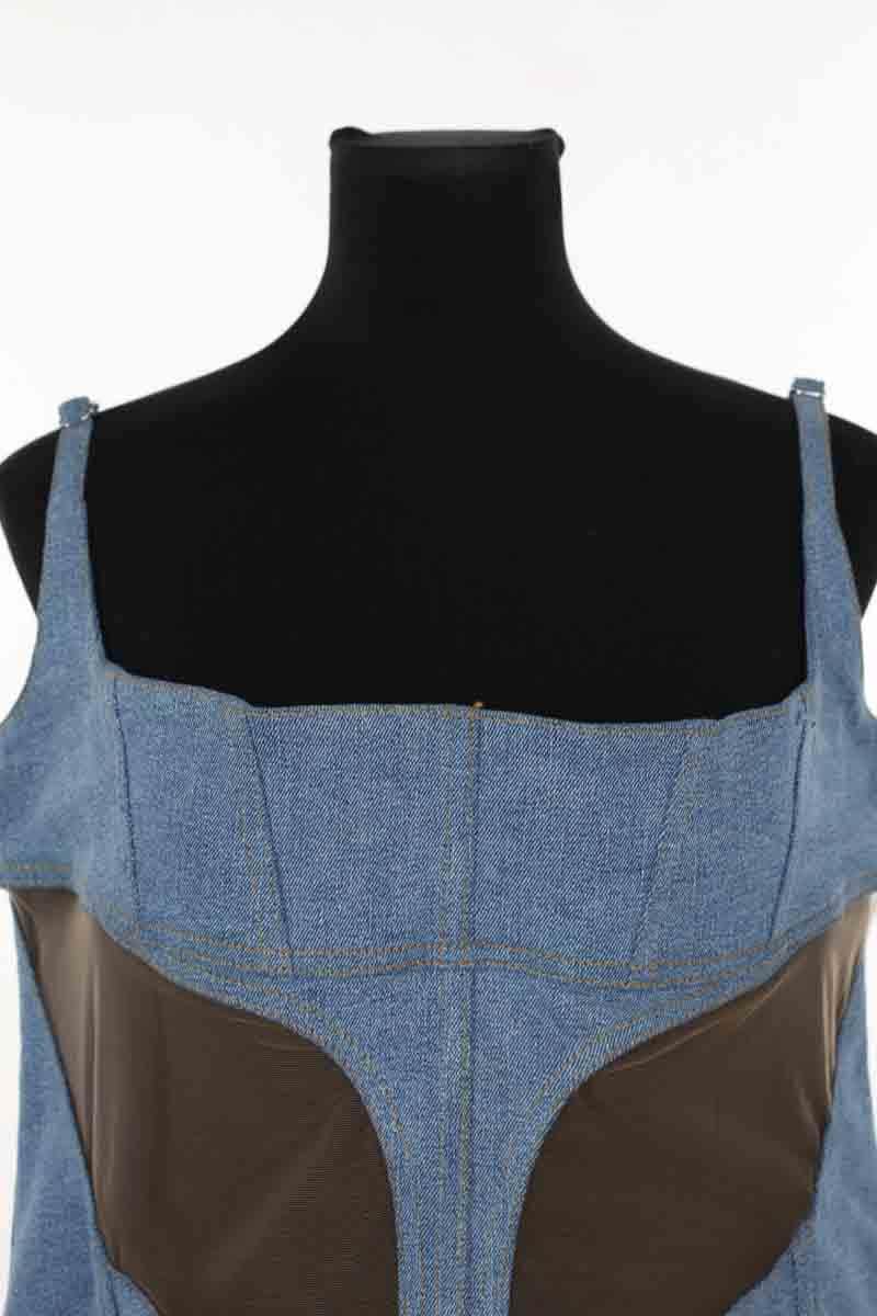 Corset Mugler Bleu en Coton