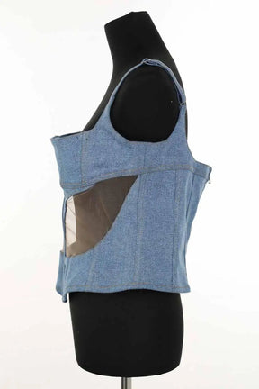 Corset Mugler Bleu en Coton