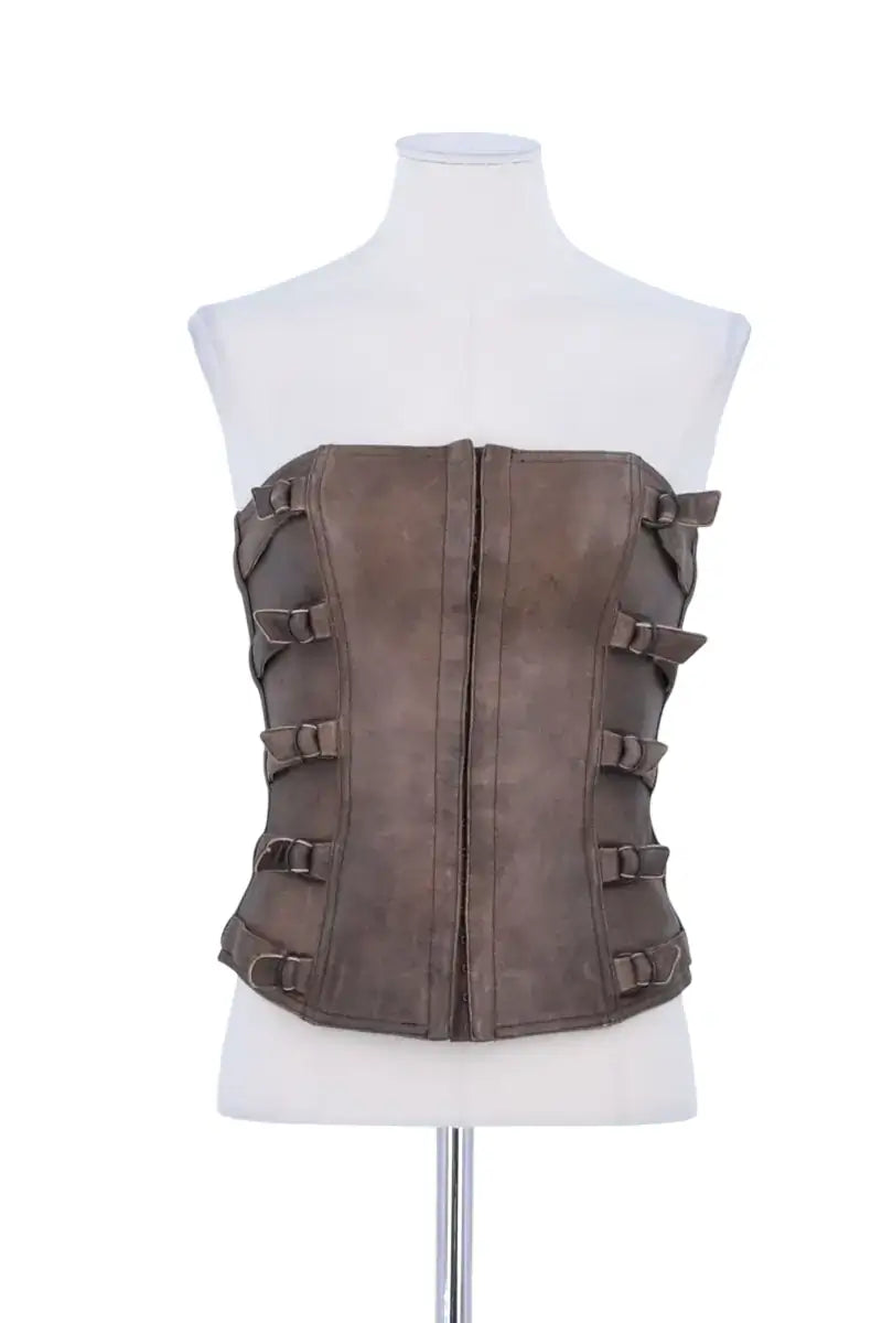 Corset Plein Sud Marron en Cuir, taille M - Seconde Main