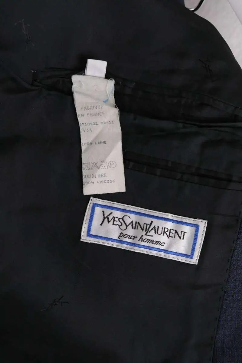 Costume Yves Saint Laurent Marine en Laine