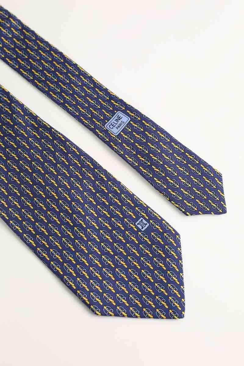 Cravate Celine Bleu en Soie