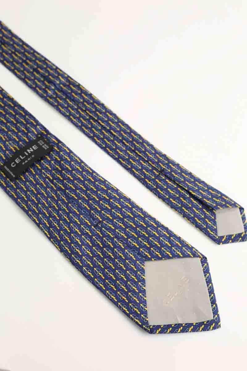 Cravate Celine Bleu en Soie