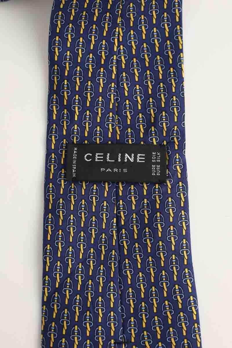Cravate Celine Bleu en Soie