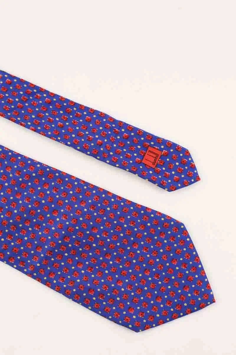 Cravate Dunhill Bleu en Soie